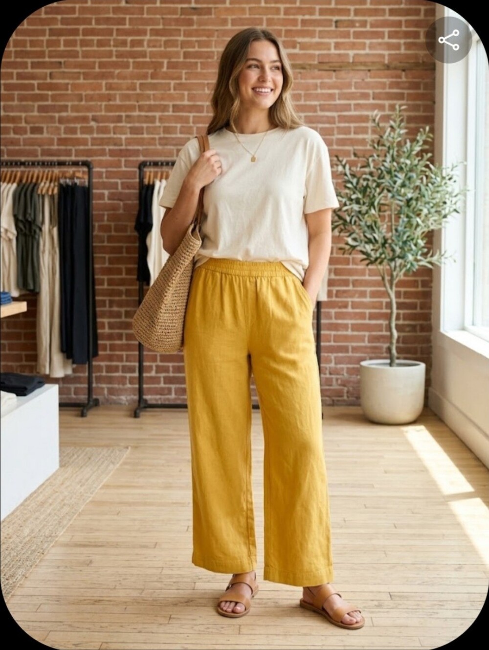 Forever 21 Wide Leg Pants in Yellow Size Small Like New